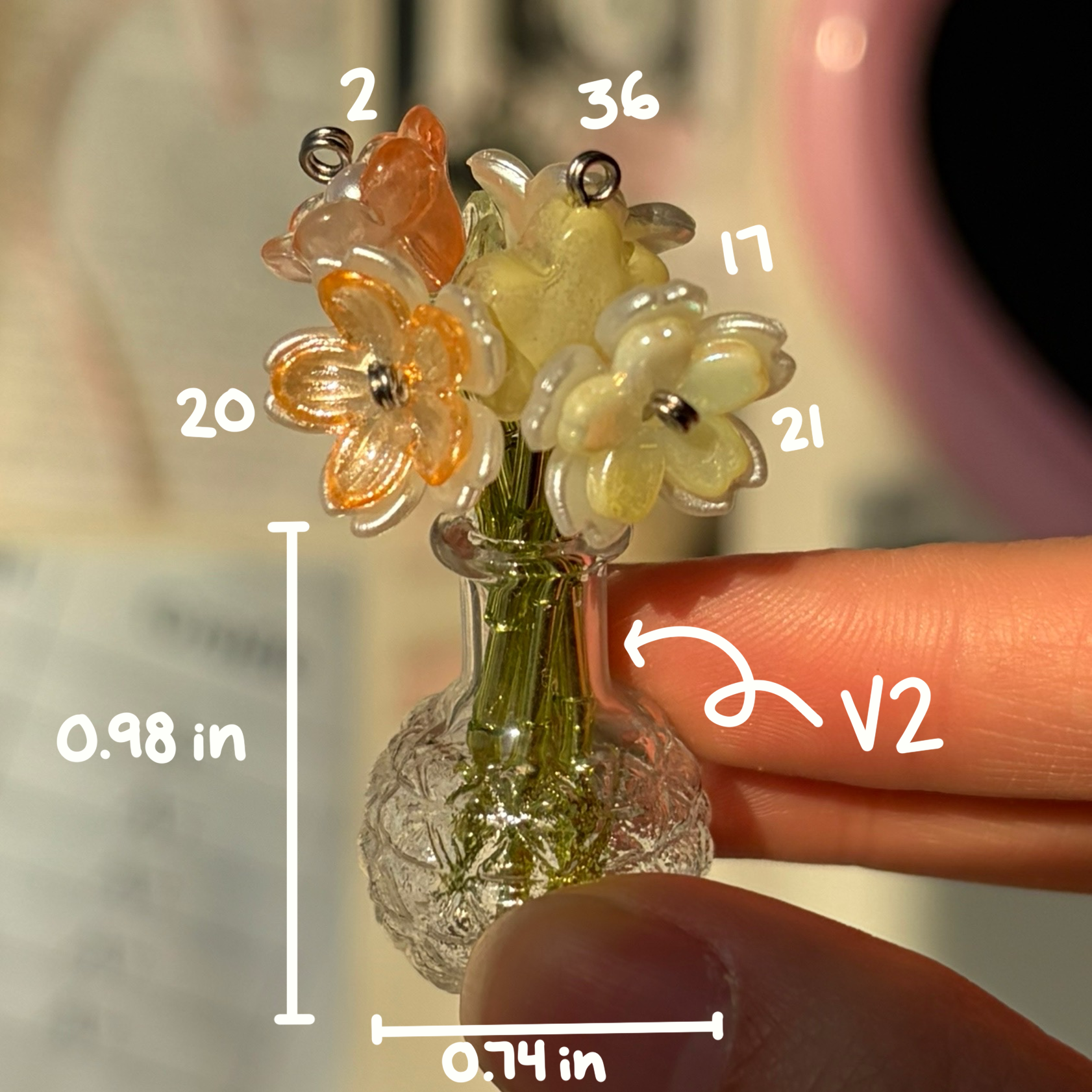 Custom Beaded Vase Bouquet