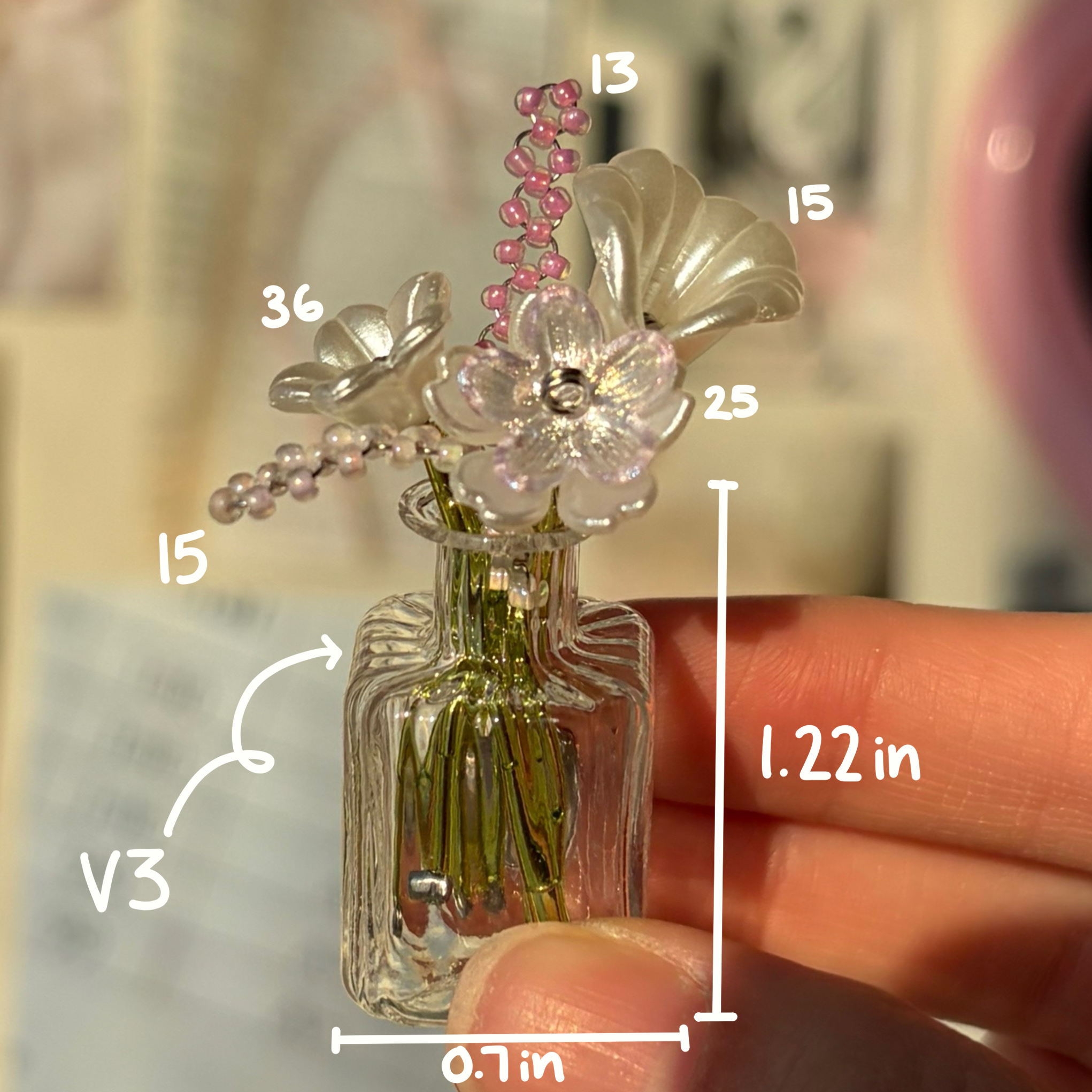 Custom Beaded Vase Bouquet