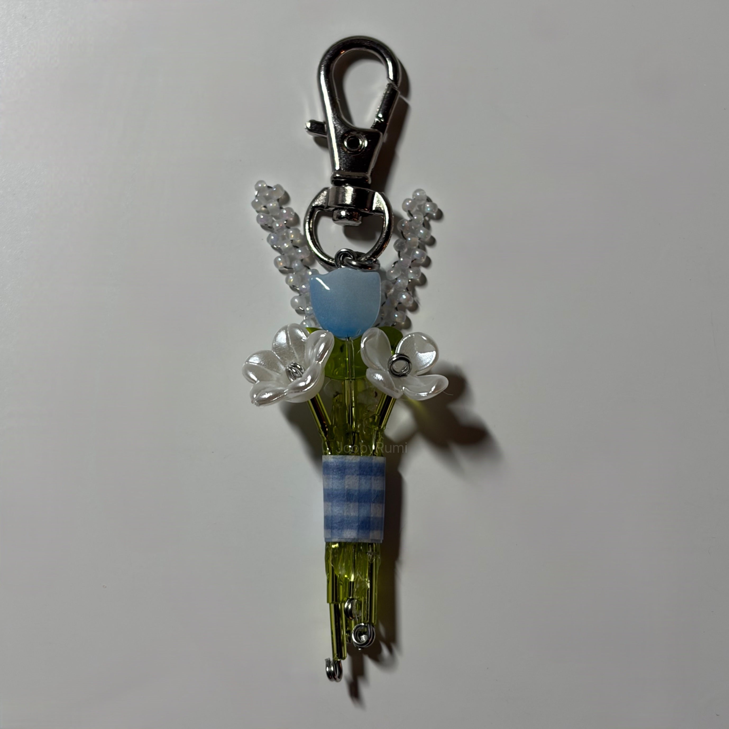 Blue Tulip Bouquet Keychain